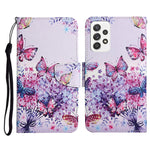 Custodia in pelle flip orizzontale con motivo dipinto con supporto, slot per schede e portafoglio, For Samsung Galaxy A52 5G / 4G