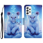 Custodia in pelle flip orizzontale con motivo dipinto con supporto, slot per schede e portafoglio, For Samsung Galaxy A52 5G / 4G