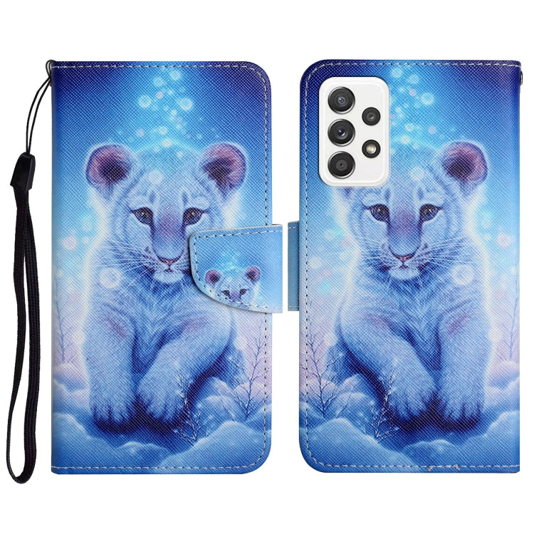 Custodia in pelle flip orizzontale con motivo dipinto con supporto, slot per schede e portafoglio, For Samsung Galaxy A52 5G / 4G