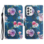 Custodia in pelle flip orizzontale con motivo dipinto con supporto, slot per schede e portafoglio, For Samsung Galaxy A52 5G / 4G