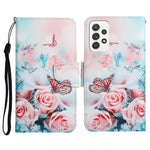 Custodia in pelle flip orizzontale con motivo dipinto con supporto, slot per schede e portafoglio, For Samsung Galaxy A52 5G / 4G