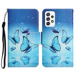 Custodia in pelle flip orizzontale con motivo dipinto con supporto, slot per schede e portafoglio, For Samsung Galaxy A52 5G / 4G