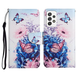 Custodia in pelle flip orizzontale con motivo dipinto con supporto, slot per schede e portafoglio, For Samsung Galaxy A52 5G / 4G