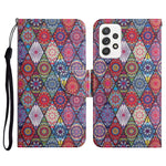 Custodia in pelle flip orizzontale con motivo dipinto con supporto, slot per schede e portafoglio, For Samsung Galaxy A52 5G / 4G