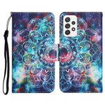 Custodia in pelle flip orizzontale con motivo dipinto con supporto, slot per schede e portafoglio, For Samsung Galaxy A52 5G / 4G