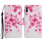 Custodia in pelle flip orizzontale con motivo dipinto con supporto, slot per schede e portafoglio, For Samsung Galaxy A70