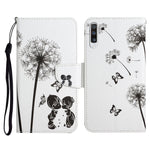 Custodia in pelle flip orizzontale con motivo dipinto con supporto, slot per schede e portafoglio, For Samsung Galaxy A70