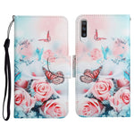 Custodia in pelle flip orizzontale con motivo dipinto con supporto, slot per schede e portafoglio, For Samsung Galaxy A70