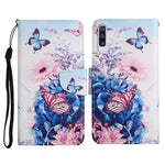 Custodia in pelle flip orizzontale con motivo dipinto con supporto, slot per schede e portafoglio, For Samsung Galaxy A70