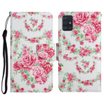 Custodia in pelle flip orizzontale con motivo dipinto con supporto, slot per schede e portafoglio, For Samsung Galaxy A71