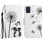 Custodia in pelle flip orizzontale con motivo dipinto con supporto, slot per schede e portafoglio, For Samsung Galaxy A71