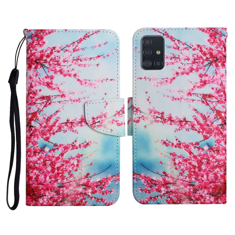 Custodia in pelle flip orizzontale con motivo dipinto con supporto, slot per schede e portafoglio, For Samsung Galaxy A71