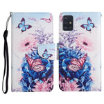 Custodia in pelle flip orizzontale con motivo dipinto con supporto, slot per schede e portafoglio, For Samsung Galaxy A71