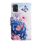 Custodia in pelle flip orizzontale con motivo dipinto con supporto, slot per schede e portafoglio, For Samsung Galaxy A71