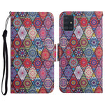Custodia in pelle flip orizzontale con motivo dipinto con supporto, slot per schede e portafoglio, For Samsung Galaxy A71