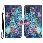 Custodia in pelle flip orizzontale con motivo dipinto con supporto, slot per schede e portafoglio, For Samsung Galaxy A71