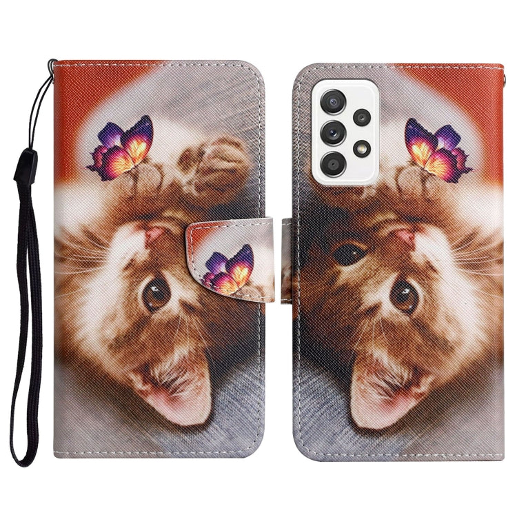 Custodia in pelle flip orizzontale con motivo dipinto con supporto, slot per schede e portafoglio, For Samsung Galaxy A72 5G / 4G