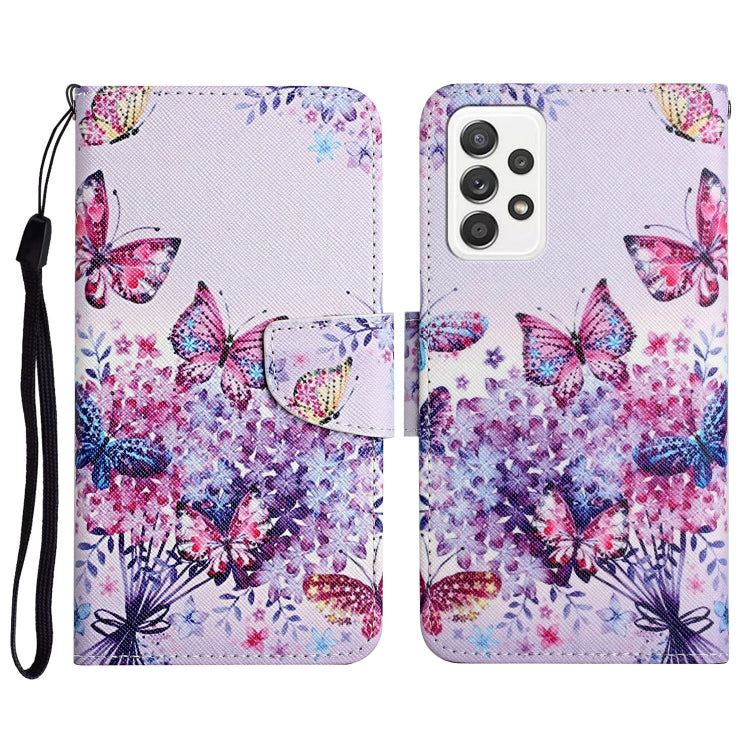 Custodia in pelle flip orizzontale con motivo dipinto con supporto, slot per schede e portafoglio, For Samsung Galaxy A72 5G / 4G