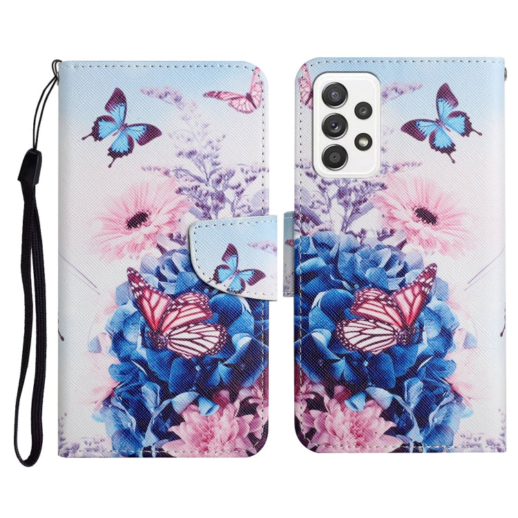 Custodia in pelle flip orizzontale con motivo dipinto con supporto, slot per schede e portafoglio, For Samsung Galaxy A72 5G / 4G