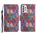 Custodia in pelle flip orizzontale con motivo dipinto con supporto, slot per schede e portafoglio, For Samsung Galaxy A72 5G / 4G