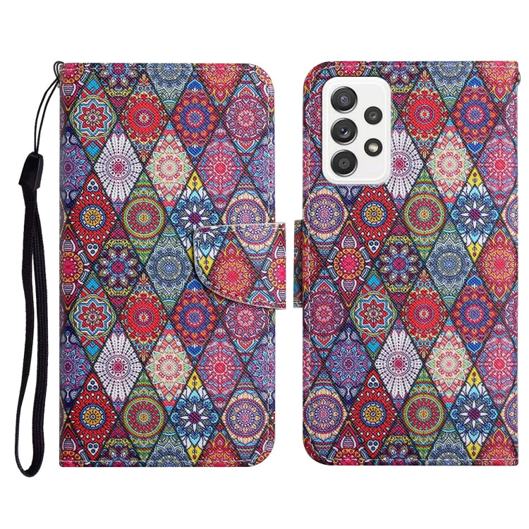 Custodia in pelle flip orizzontale con motivo dipinto con supporto, slot per schede e portafoglio, For Samsung Galaxy A72 5G / 4G