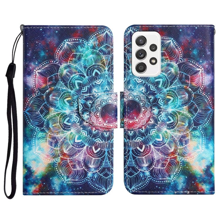 Custodia in pelle flip orizzontale con motivo dipinto con supporto, slot per schede e portafoglio, For Samsung Galaxy A72 5G / 4G