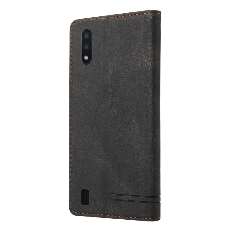 Custodia in pelle a vibrazione orizzontale con spazzola antifurto Skin Feel con supporto, slot per carte e portafoglio, For Samsung Galaxy A01, For Samsung Galaxy A02, For Samsung Galaxy A02s EU Edition, For Samsung Galaxy A03s 164mm                   ...