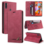 Custodia in pelle a vibrazione orizzontale con spazzola antifurto Skin Feel con supporto, slot per carte e portafoglio, For Samsung Galaxy A11 EU Version, For Samsung Galaxy A12, For Samsung Galaxy A20 / A30, For Samsung Galaxy A20e                    ...