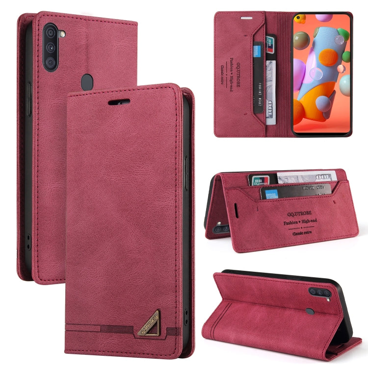 Custodia in pelle a vibrazione orizzontale con spazzola antifurto Skin Feel con supporto, slot per carte e portafoglio, For Samsung Galaxy A11 EU Version, For Samsung Galaxy A12, For Samsung Galaxy A20 / A30, For Samsung Galaxy A20e                    ...