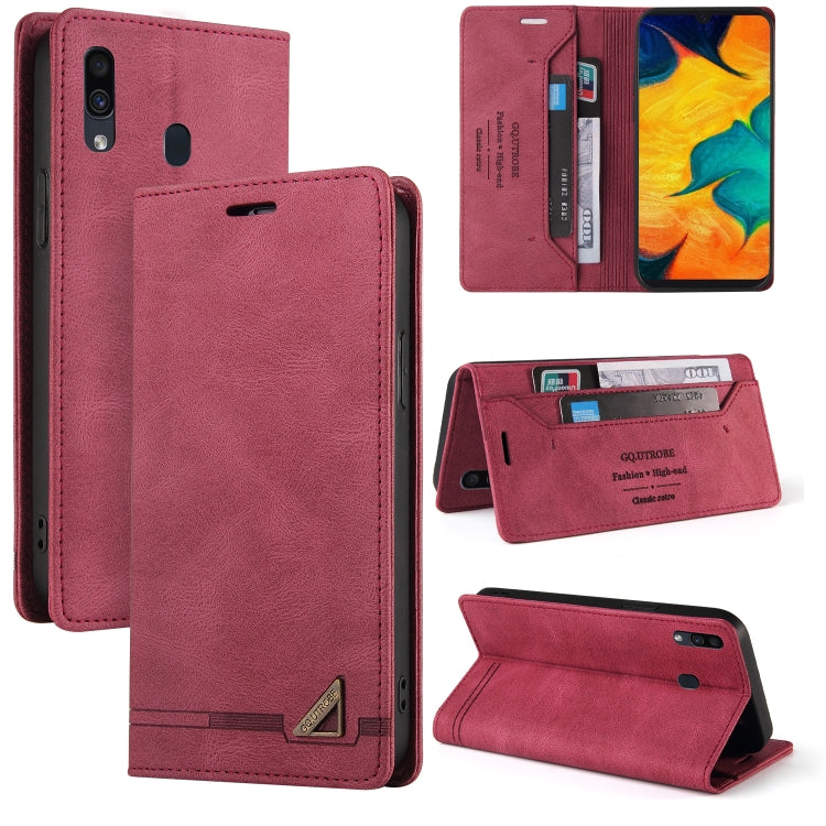 Custodia in pelle a vibrazione orizzontale con spazzola antifurto Skin Feel con supporto, slot per carte e portafoglio, For Samsung Galaxy A11 EU Version, For Samsung Galaxy A12, For Samsung Galaxy A20 / A30, For Samsung Galaxy A20e                    ...