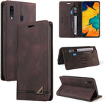 Custodia in pelle a vibrazione orizzontale con spazzola antifurto Skin Feel con supporto, slot per carte e portafoglio, For Samsung Galaxy A11 EU Version, For Samsung Galaxy A12, For Samsung Galaxy A20 / A30, For Samsung Galaxy A20e                    ...