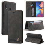 Custodia in pelle a vibrazione orizzontale con spazzola antifurto Skin Feel con supporto, slot per carte e portafoglio, For Samsung Galaxy A11 EU Version, For Samsung Galaxy A12, For Samsung Galaxy A20 / A30, For Samsung Galaxy A20e                    ...