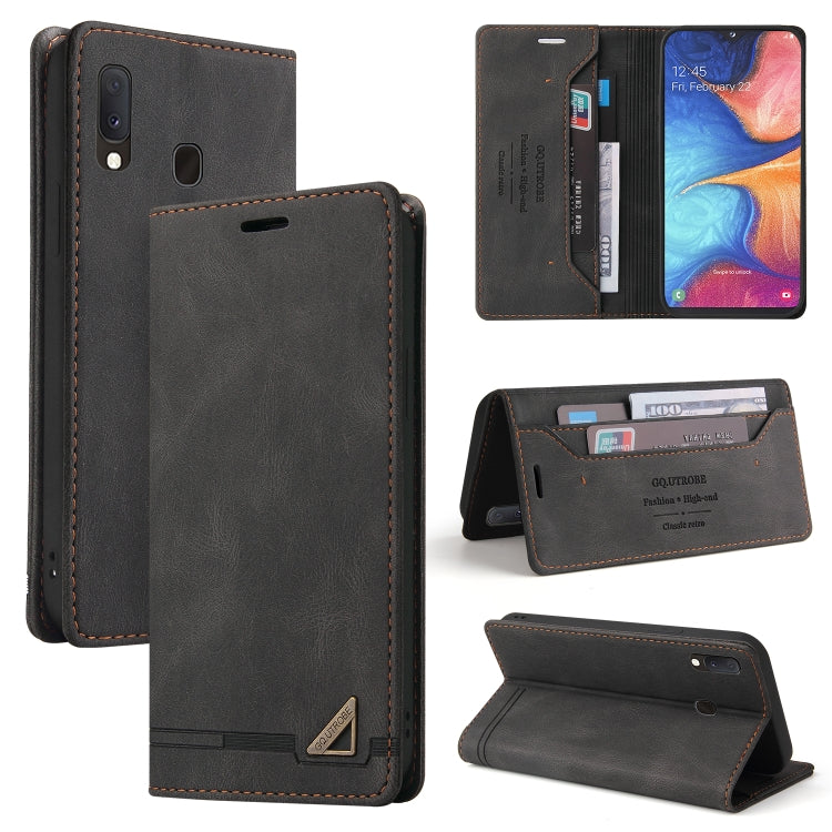 Custodia in pelle a vibrazione orizzontale con spazzola antifurto Skin Feel con supporto, slot per carte e portafoglio, For Samsung Galaxy A11 EU Version, For Samsung Galaxy A12, For Samsung Galaxy A20 / A30, For Samsung Galaxy A20e                    ...