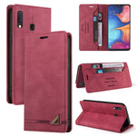 Custodia in pelle a vibrazione orizzontale con spazzola antifurto Skin Feel con supporto, slot per carte e portafoglio, For Samsung Galaxy A11 EU Version, For Samsung Galaxy A12, For Samsung Galaxy A20 / A30, For Samsung Galaxy A20e                    ...