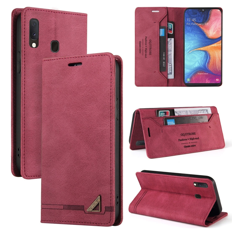 Custodia in pelle a vibrazione orizzontale con spazzola antifurto Skin Feel con supporto, slot per carte e portafoglio, For Samsung Galaxy A11 EU Version, For Samsung Galaxy A12, For Samsung Galaxy A20 / A30, For Samsung Galaxy A20e                    ...