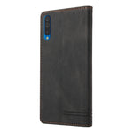 Custodia in pelle a vibrazione orizzontale con spazzola antifurto Skin Feel con supporto, slot per carte e portafoglio, For Samsung Galaxy A70