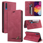 Custodia in pelle a vibrazione orizzontale con spazzola antifurto Skin Feel con supporto, slot per carte e portafoglio, For Samsung Galaxy A70