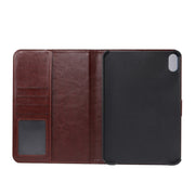 Custodia in pelle a ribalta orizzontale con motivo a fiori in tessuto con funzione Sleep / Wake-up e supporto e slot per carte e portafoglio, For iPad mini 6 / mini 2024