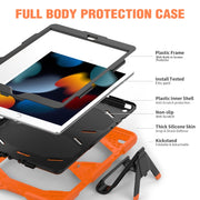 Custodia protettiva antiurto in silicone colorato + PC con supporto e slot per penna, For iPad 10.2 2021 / 2020 / 2019