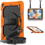 Custodia protettiva antiurto in silicone + PC con supporto, tracolla e slot per penna, For iPad 10.2 2021 / 2020 / 2019