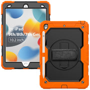 Custodia protettiva antiurto in silicone + PC con supporto, tracolla e slot per penna, For iPad 10.2 2021 / 2020 / 2019