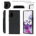 Borsa a tracolla con doppia fibbia quadrata a tracolla Custodia in TPU + PU con slot per schede e portafoglio, foto e cinturino, For Samsung Galaxy Note20, For Samsung Galaxy Note20 Ultra, For Samsung Galaxy S20, For Samsung Galaxy S20 Ultra