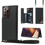 Borsa a tracolla con doppia fibbia quadrata a tracolla Custodia in TPU + PU con slot per schede e portafoglio, foto e cinturino, For Samsung Galaxy Note20, For Samsung Galaxy Note20 Ultra, For Samsung Galaxy S20, For Samsung Galaxy S20 Ultra