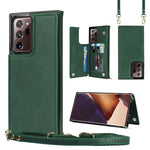 Borsa a tracolla con doppia fibbia quadrata a tracolla Custodia in TPU + PU con slot per schede e portafoglio, foto e cinturino, For Samsung Galaxy Note20, For Samsung Galaxy Note20 Ultra, For Samsung Galaxy S20, For Samsung Galaxy S20 Ultra