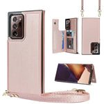 Borsa a tracolla con doppia fibbia quadrata a tracolla Custodia in TPU + PU con slot per schede e portafoglio, foto e cinturino, For Samsung Galaxy Note20, For Samsung Galaxy Note20 Ultra, For Samsung Galaxy S20, For Samsung Galaxy S20 Ultra