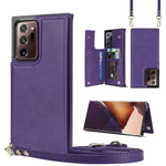 Borsa a tracolla con doppia fibbia quadrata a tracolla Custodia in TPU + PU con slot per schede e portafoglio, foto e cinturino, For Samsung Galaxy Note20, For Samsung Galaxy Note20 Ultra, For Samsung Galaxy S20, For Samsung Galaxy S20 Ultra