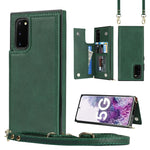 Borsa a tracolla con doppia fibbia quadrata a tracolla Custodia in TPU + PU con slot per schede e portafoglio, foto e cinturino, For Samsung Galaxy Note20, For Samsung Galaxy Note20 Ultra, For Samsung Galaxy S20, For Samsung Galaxy S20 Ultra