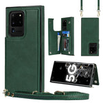 Borsa a tracolla con doppia fibbia quadrata a tracolla Custodia in TPU + PU con slot per schede e portafoglio, foto e cinturino, For Samsung Galaxy Note20, For Samsung Galaxy Note20 Ultra, For Samsung Galaxy S20, For Samsung Galaxy S20 Ultra