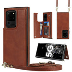 Borsa a tracolla con doppia fibbia quadrata a tracolla Custodia in TPU + PU con slot per schede e portafoglio, foto e cinturino, For Samsung Galaxy Note20, For Samsung Galaxy Note20 Ultra, For Samsung Galaxy S20, For Samsung Galaxy S20 Ultra