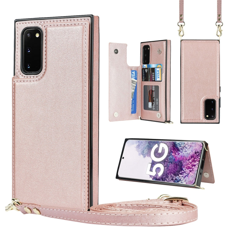 Borsa a tracolla con doppia fibbia quadrata a tracolla Custodia in TPU + PU con slot per schede e portafoglio, foto e cinturino, For Samsung Galaxy S20 FE, For Samsung Galaxy S20+, For Samsung Galaxy S21 5G, For Samsung Galaxy S21 Ultra 5G